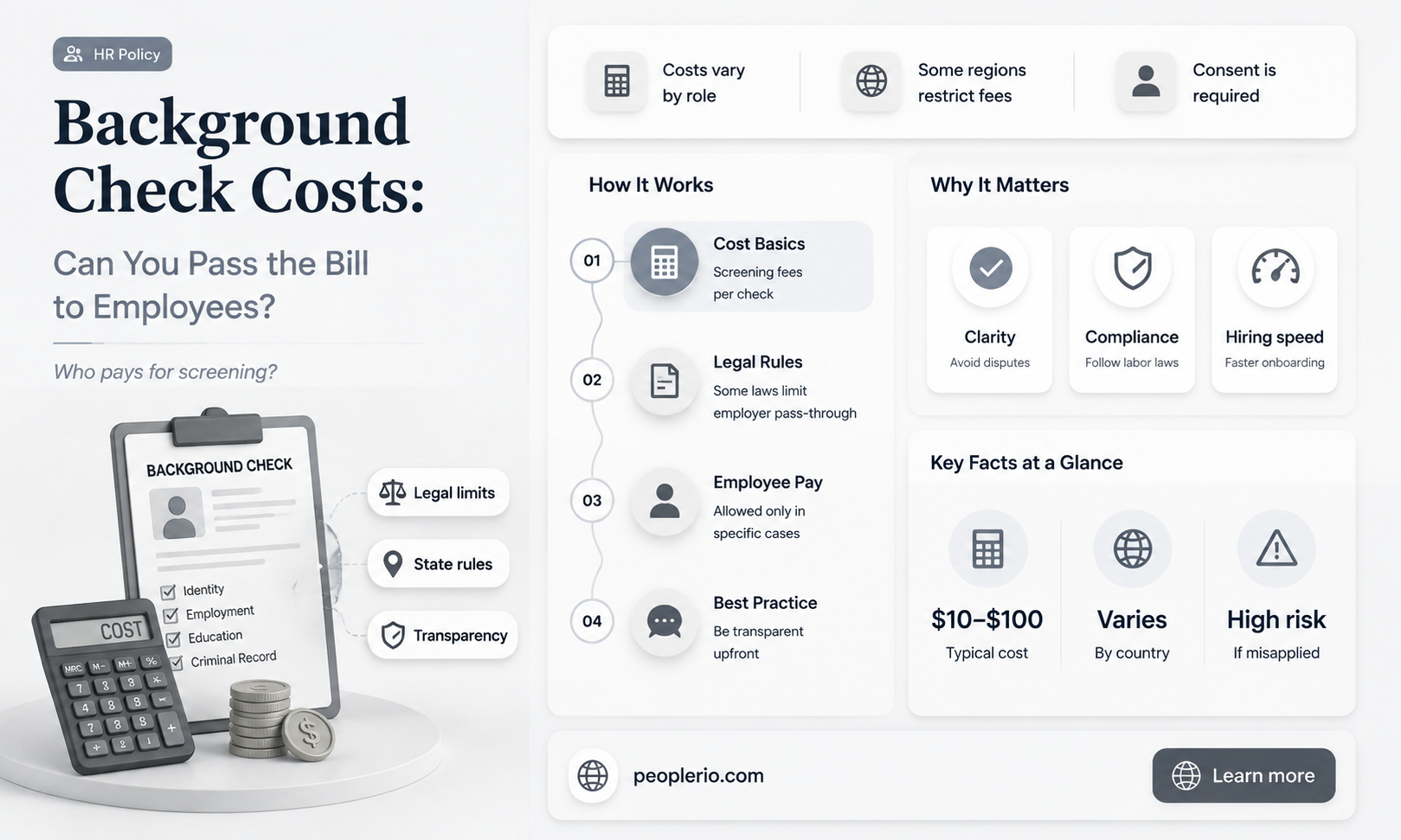can you charge an employee for a background check