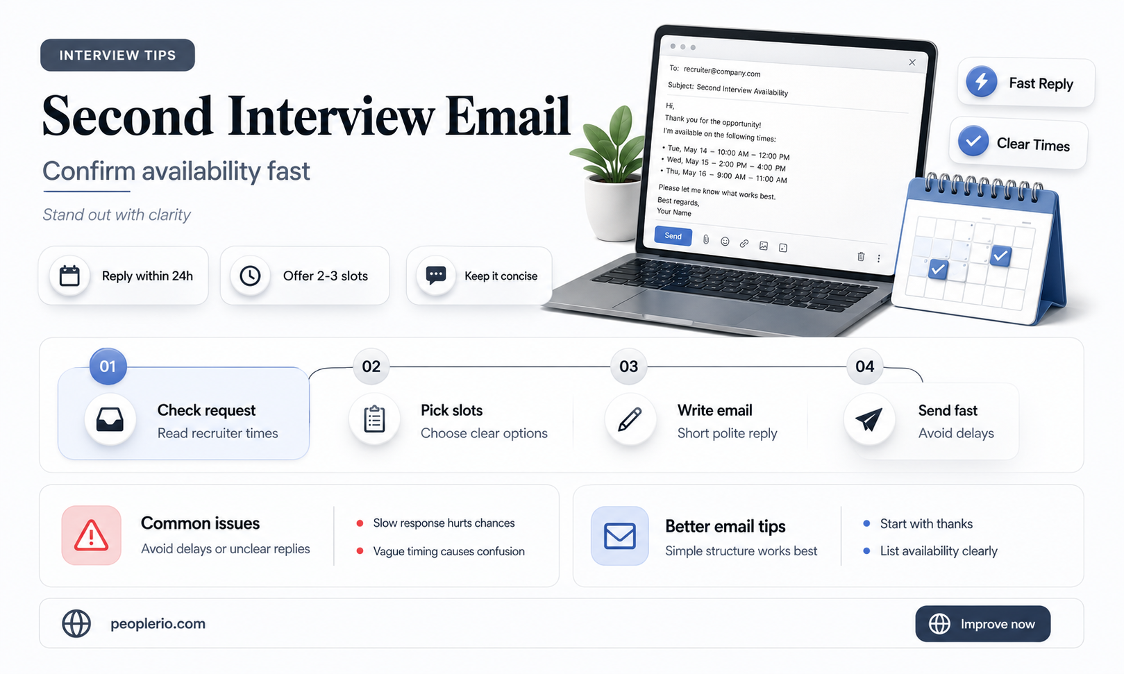 how to email availability to recruiter for second interview email