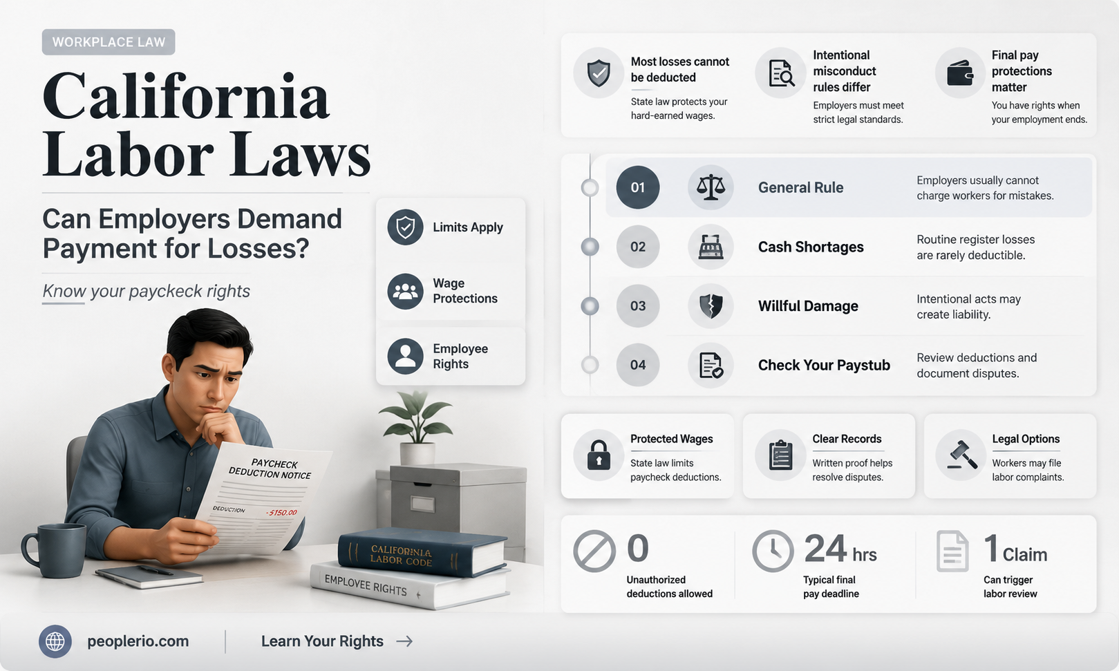 can employer ask employee to pay for loss in california