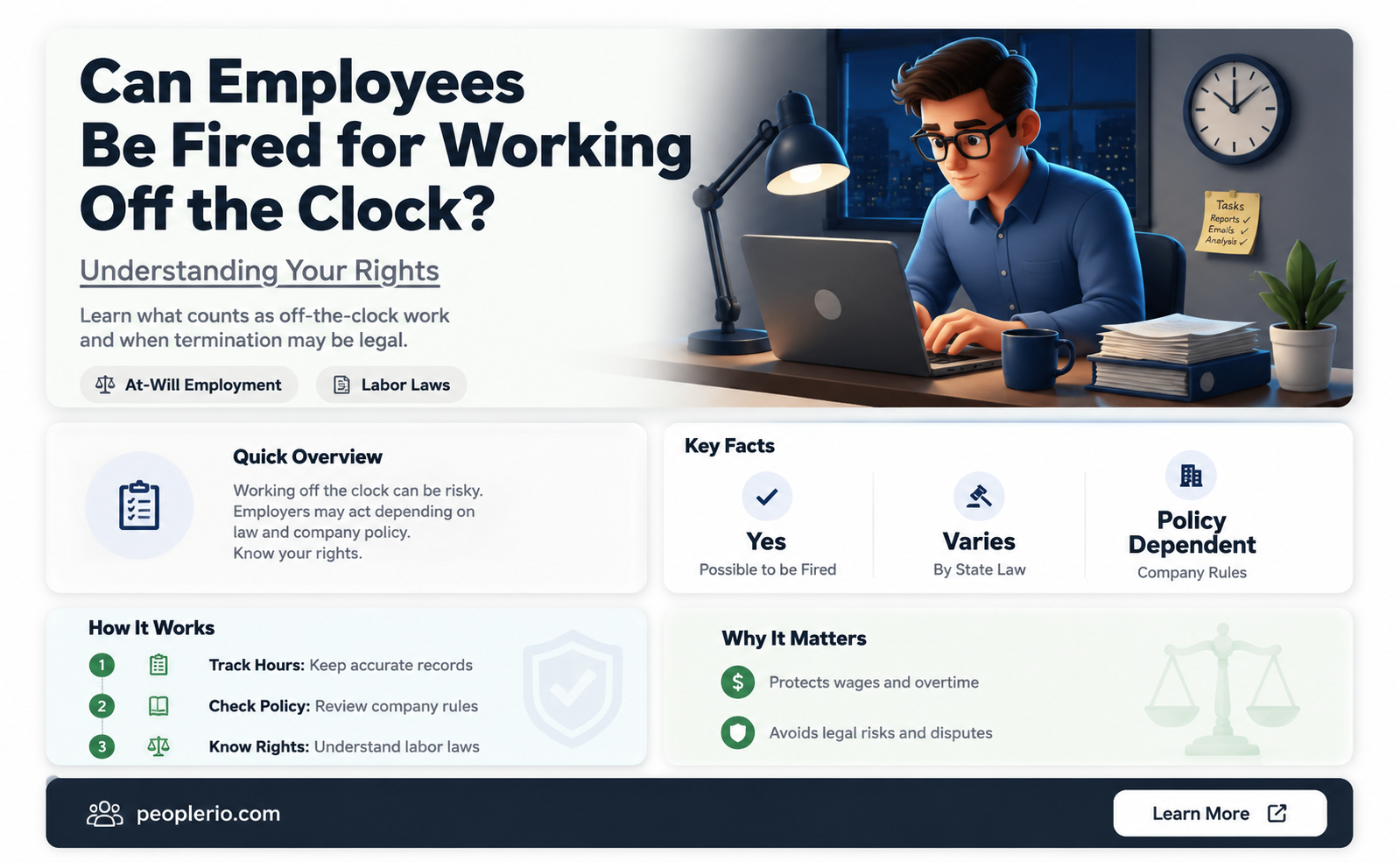 can an employee get fired for working off the clock