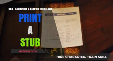 Handwritten Payroll Checks: A Guide to Printing Stubs