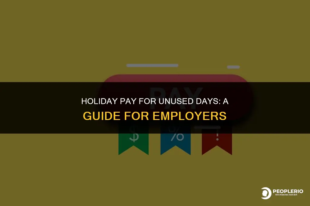 can i pay an employee for holidays not taken