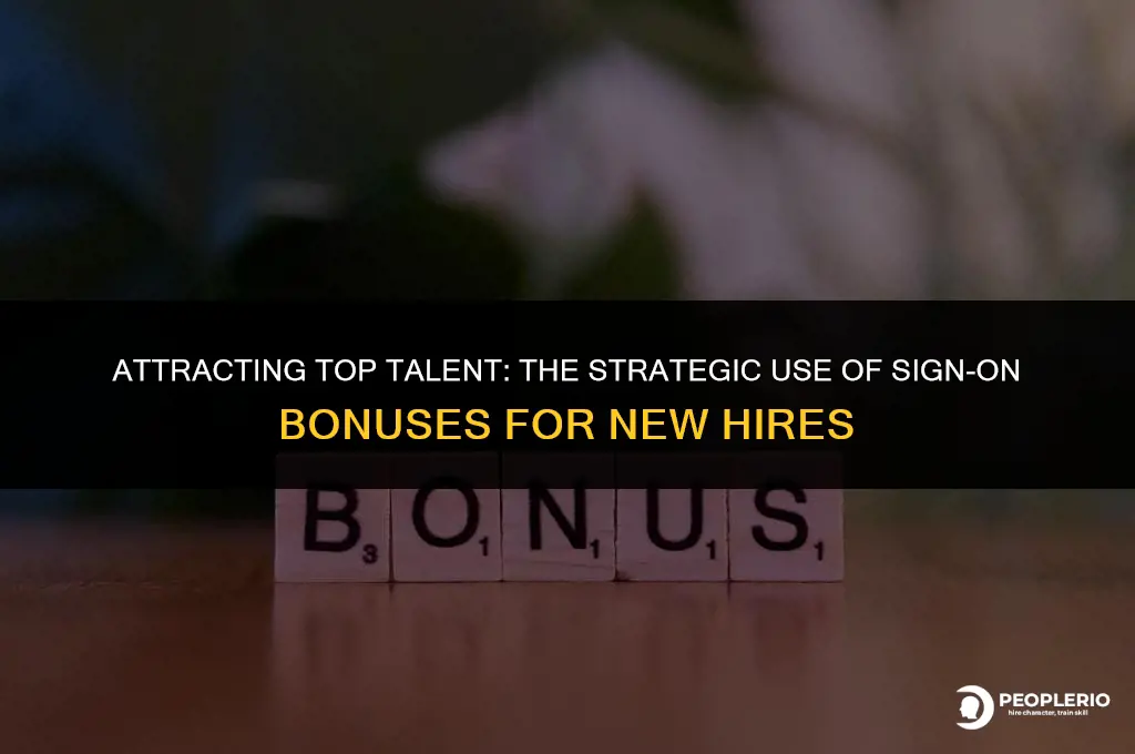 can i pay new employee a sign on bonus