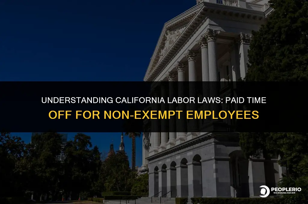 can i take off pay for nonexempt employee california
