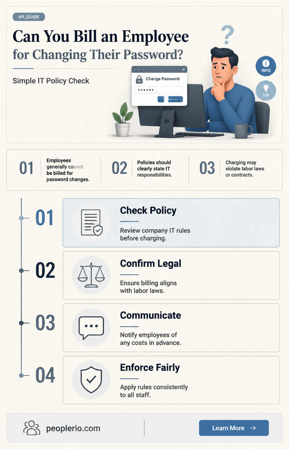 can you bill an employee for changing pasword