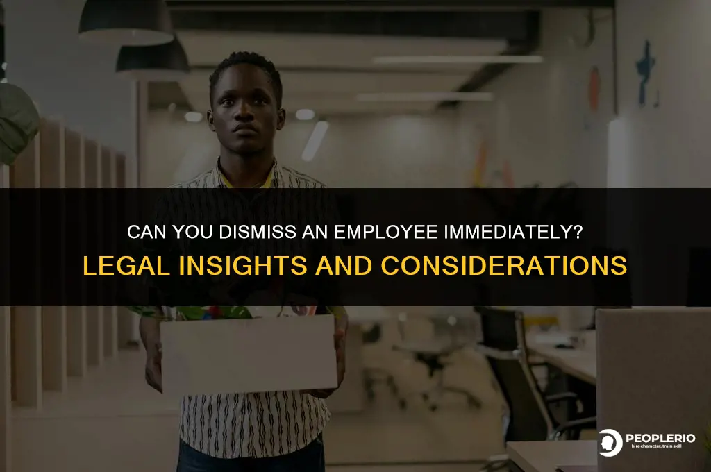 can you dismiss an employee immediately