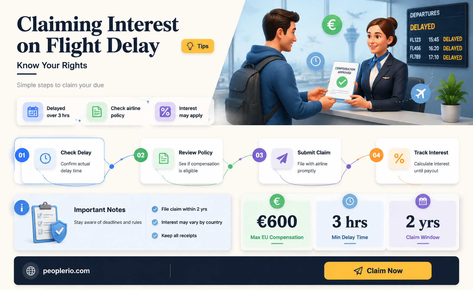 can you claim interest on flight delay compensation