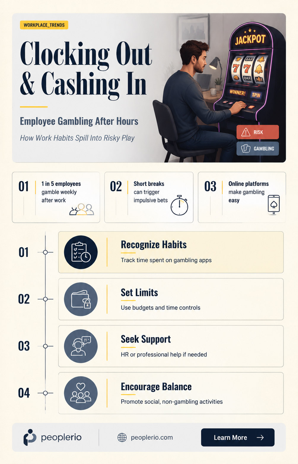 can an employee gamble after they clock out of work