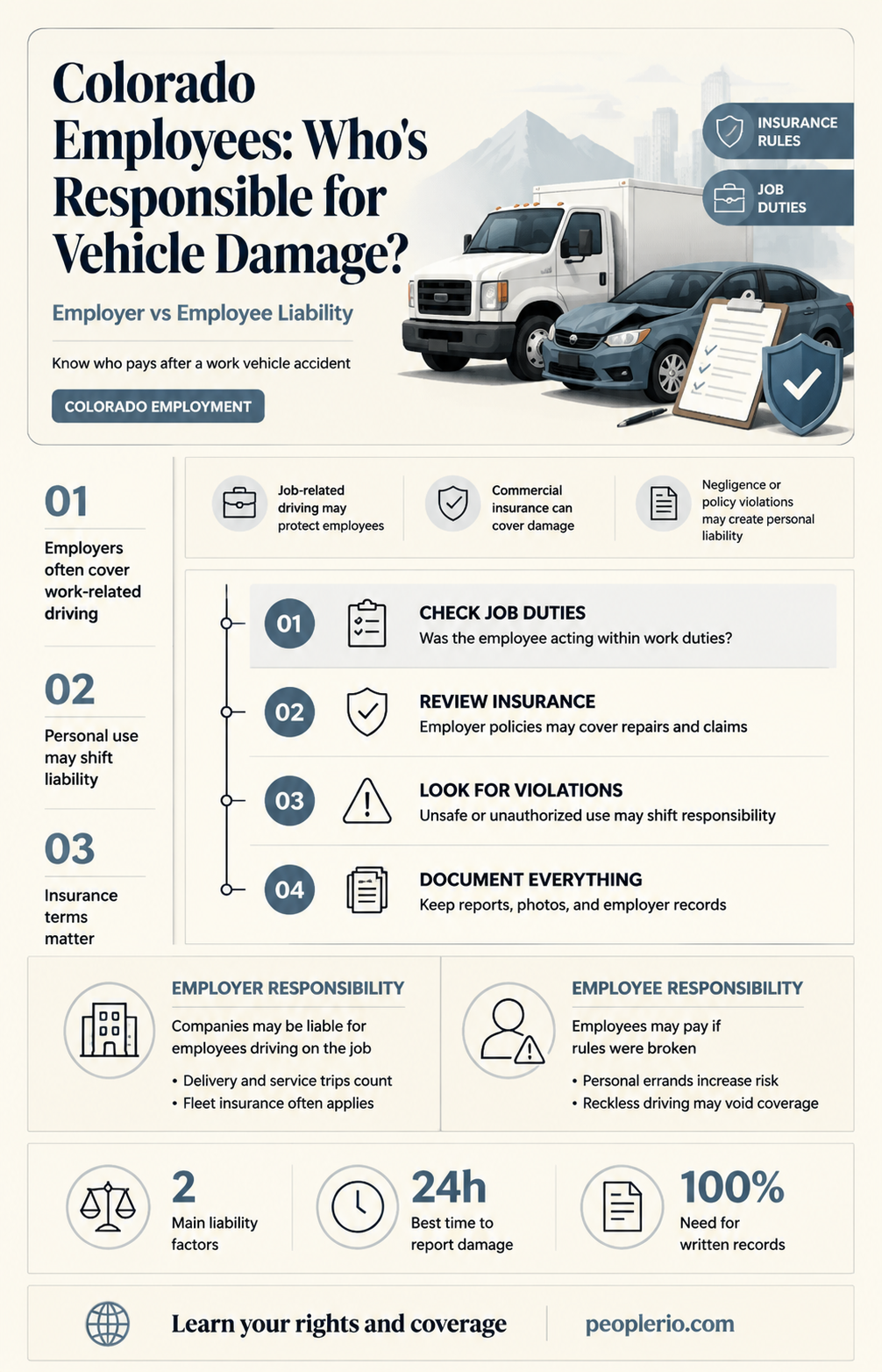 can employee pay for vehicle damage colorado