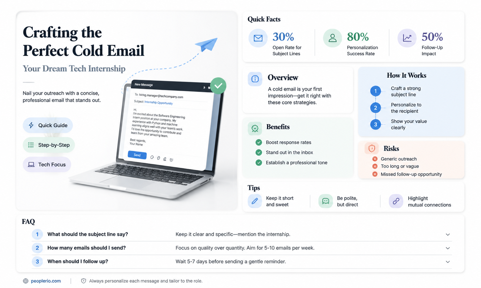 how to cold email a recruiter for a tech internship