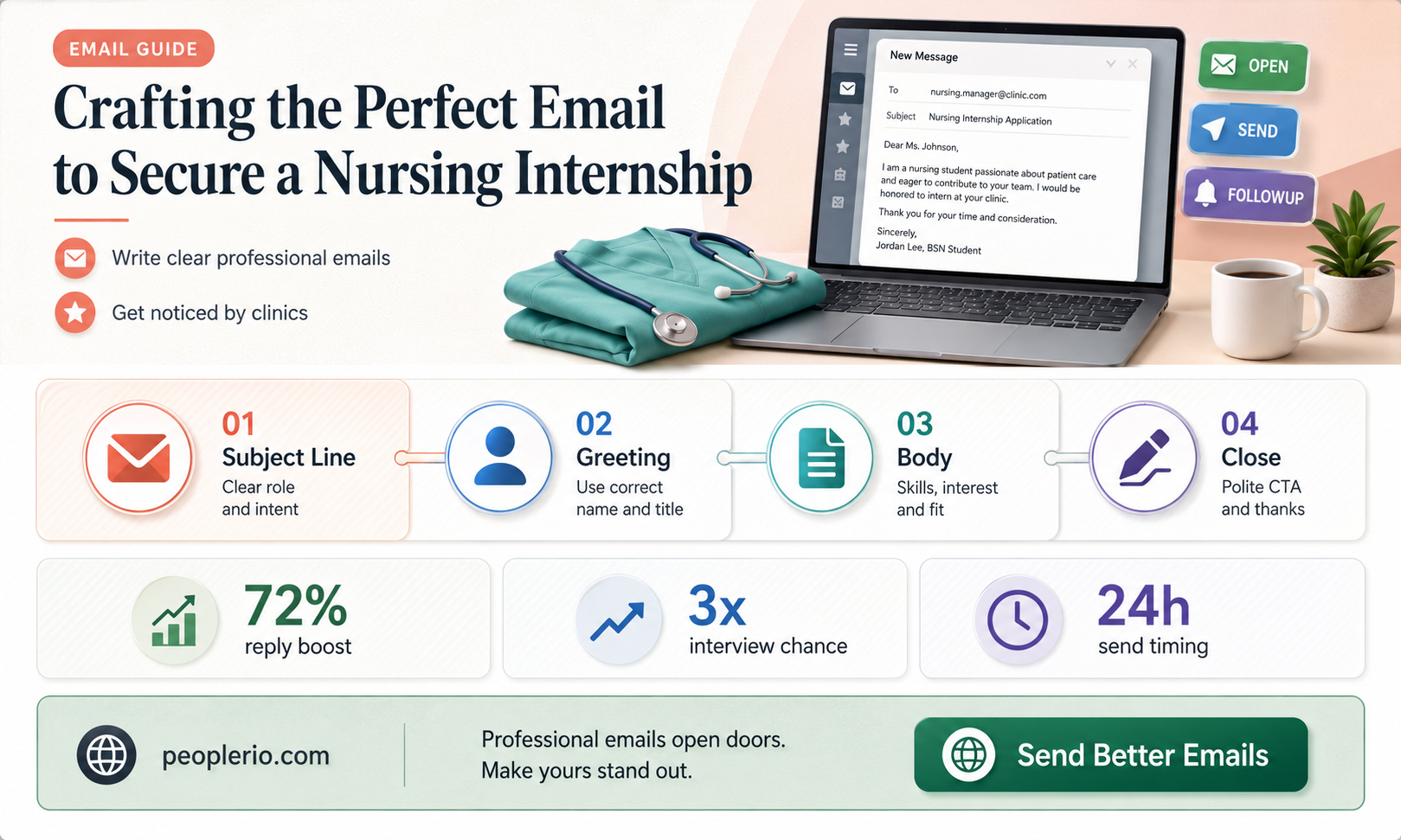 how to email nurse recruiter for an internship