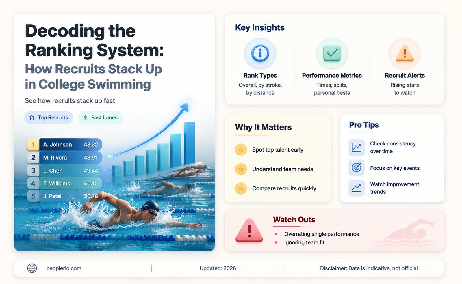 how are recruits ranked college swimming