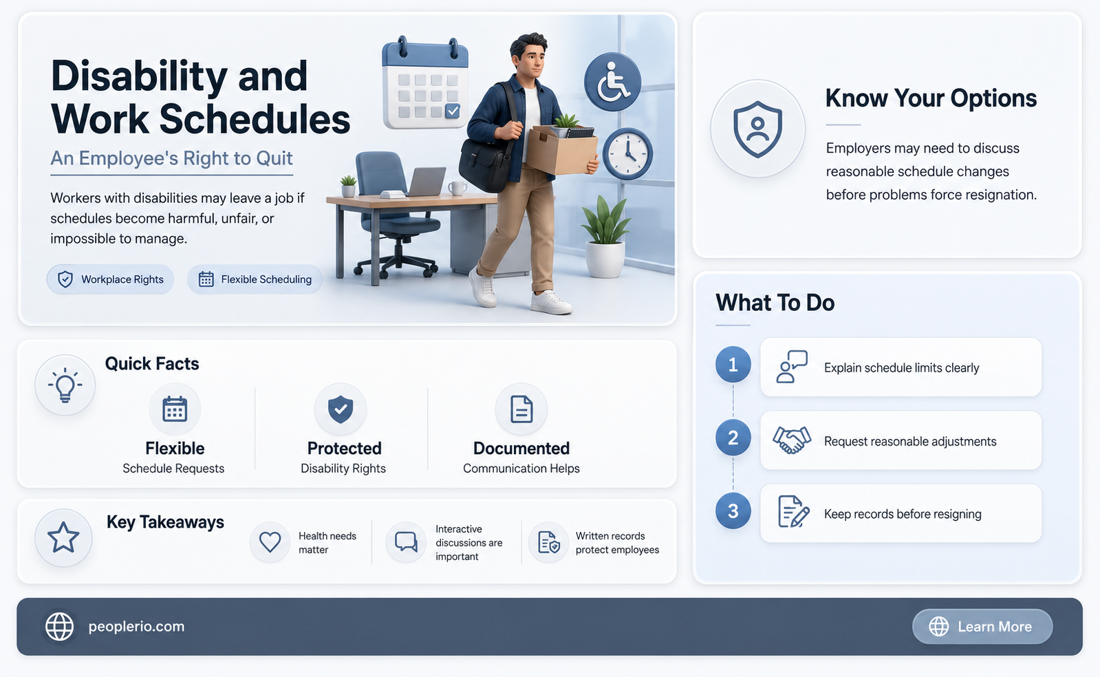 can an employee quit working the schedule for disability