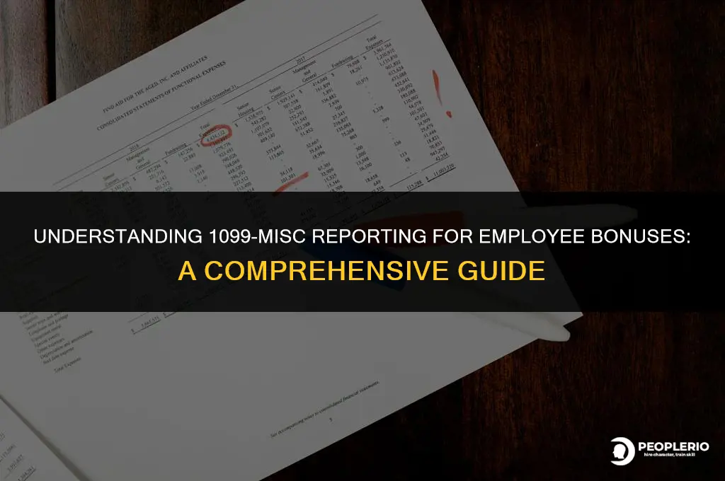 do you report employee bonus on 1099 misc