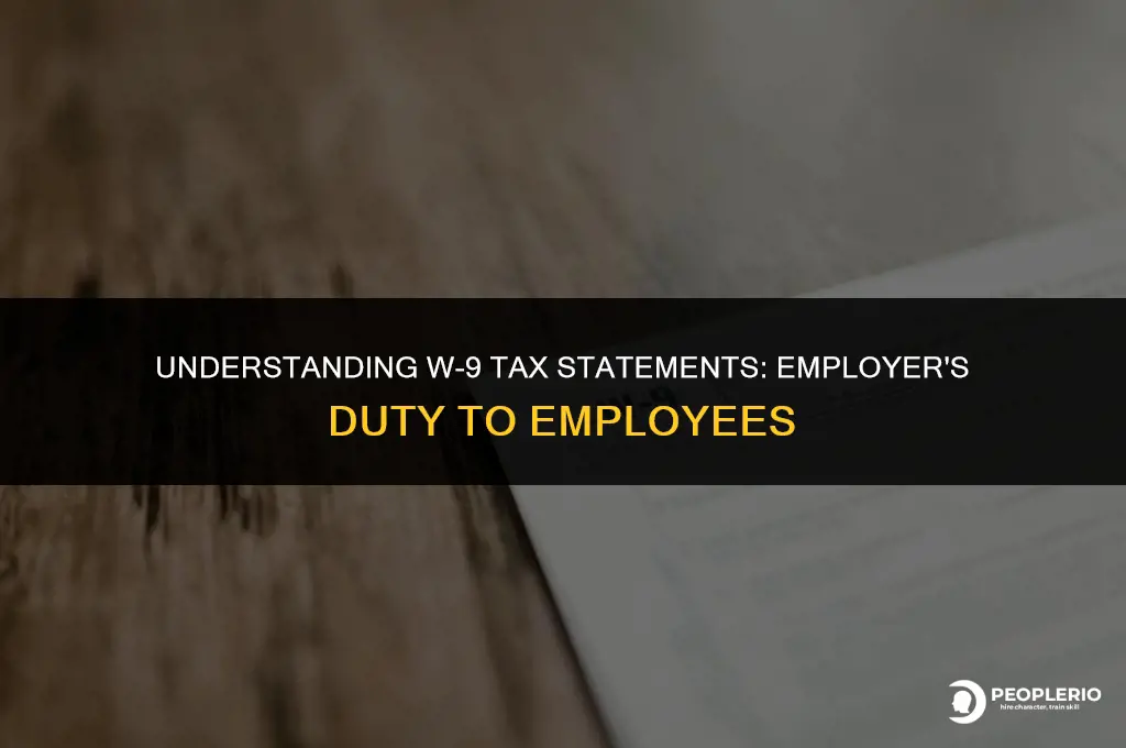 does w9 employer send tax earnings statement to employee