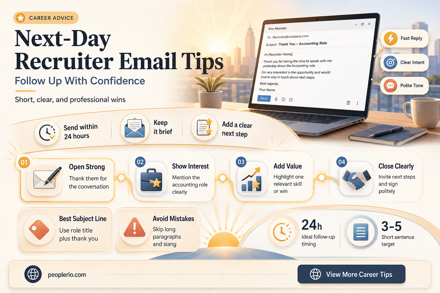how to email an accounting recruiter the next day