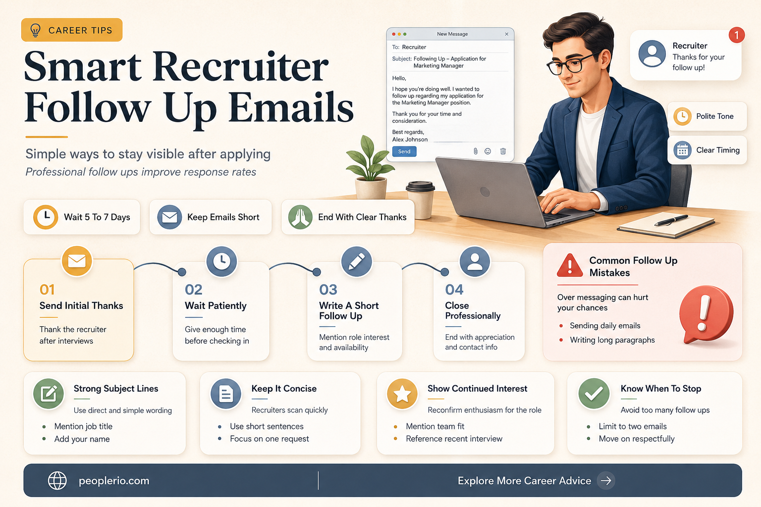 how to email a recruiter to check in