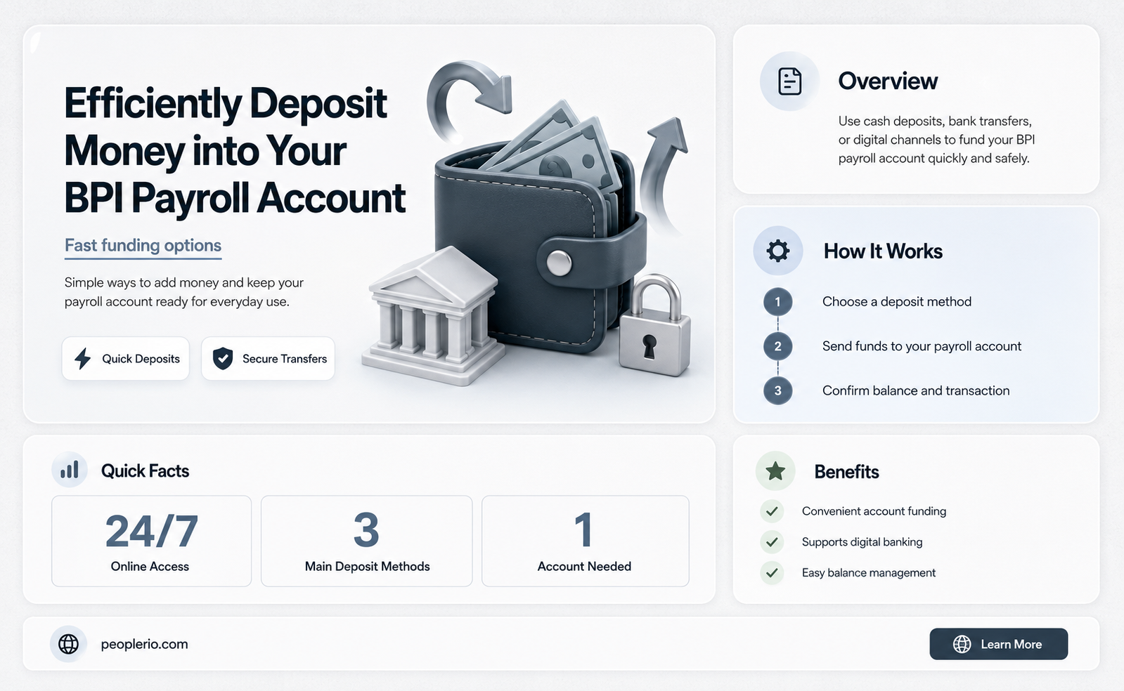 can i deposit money to my bpi payroll account
