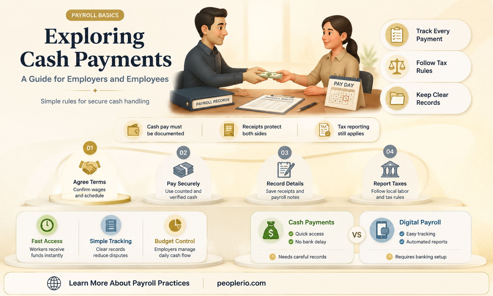 can employer pay cash to employee