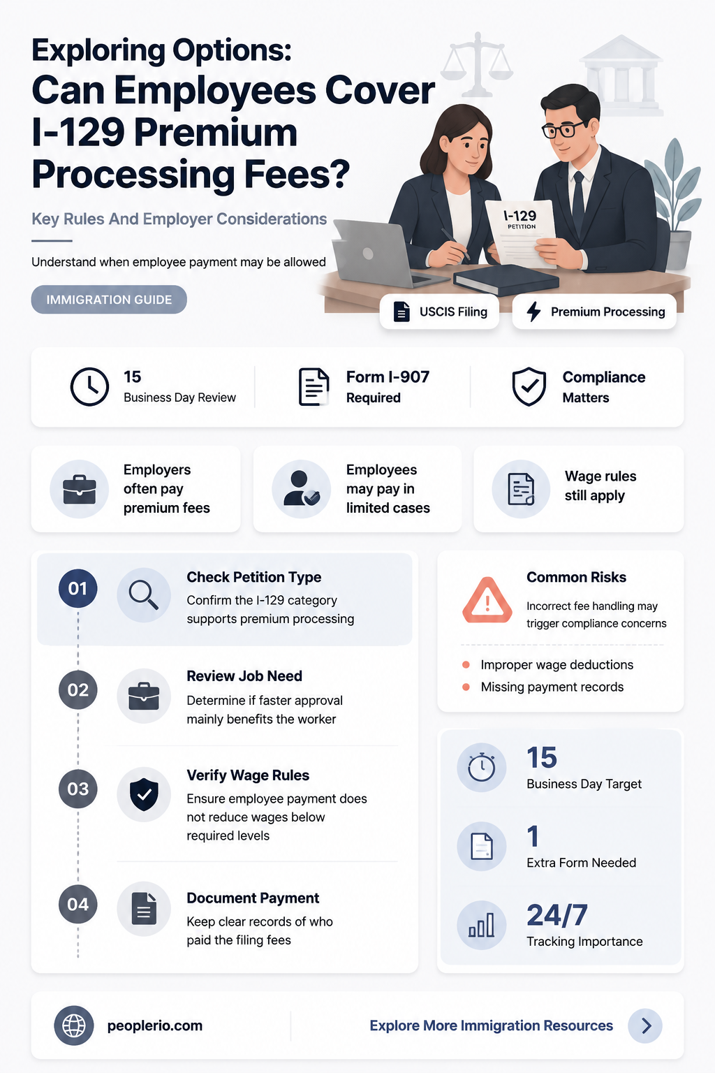 can employee pay i129 premium processing fee