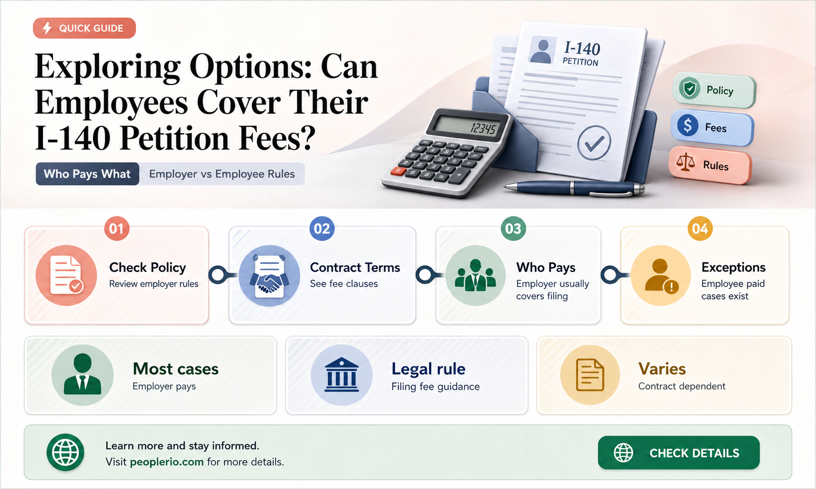 can employee pay i-140 fees