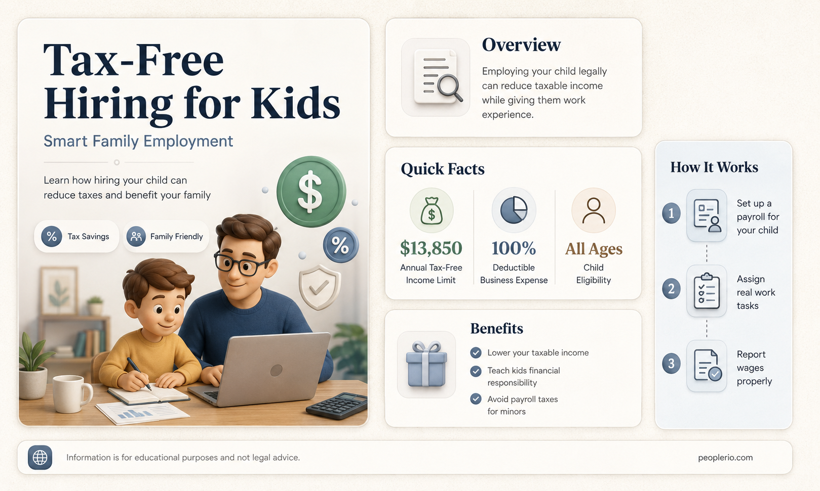 can i hire my child as an employee tax free