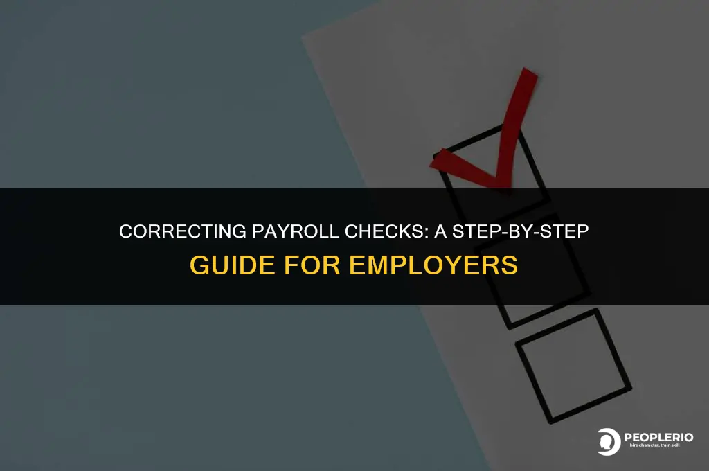 how to create a payroll check for employee correction