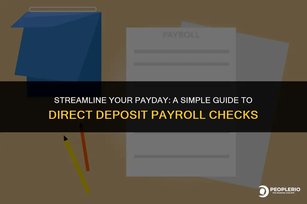 how to direct deposit payroll checks
