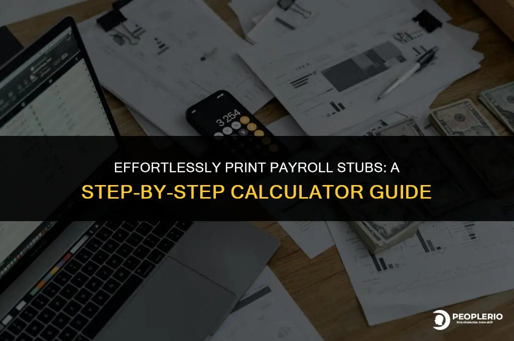 how to print stubs in the payroll calculator