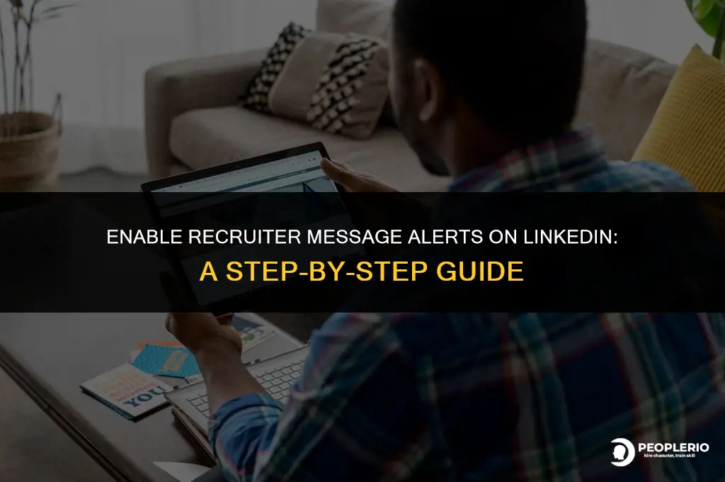 how to turn on recruiter messages email alerts on linedin