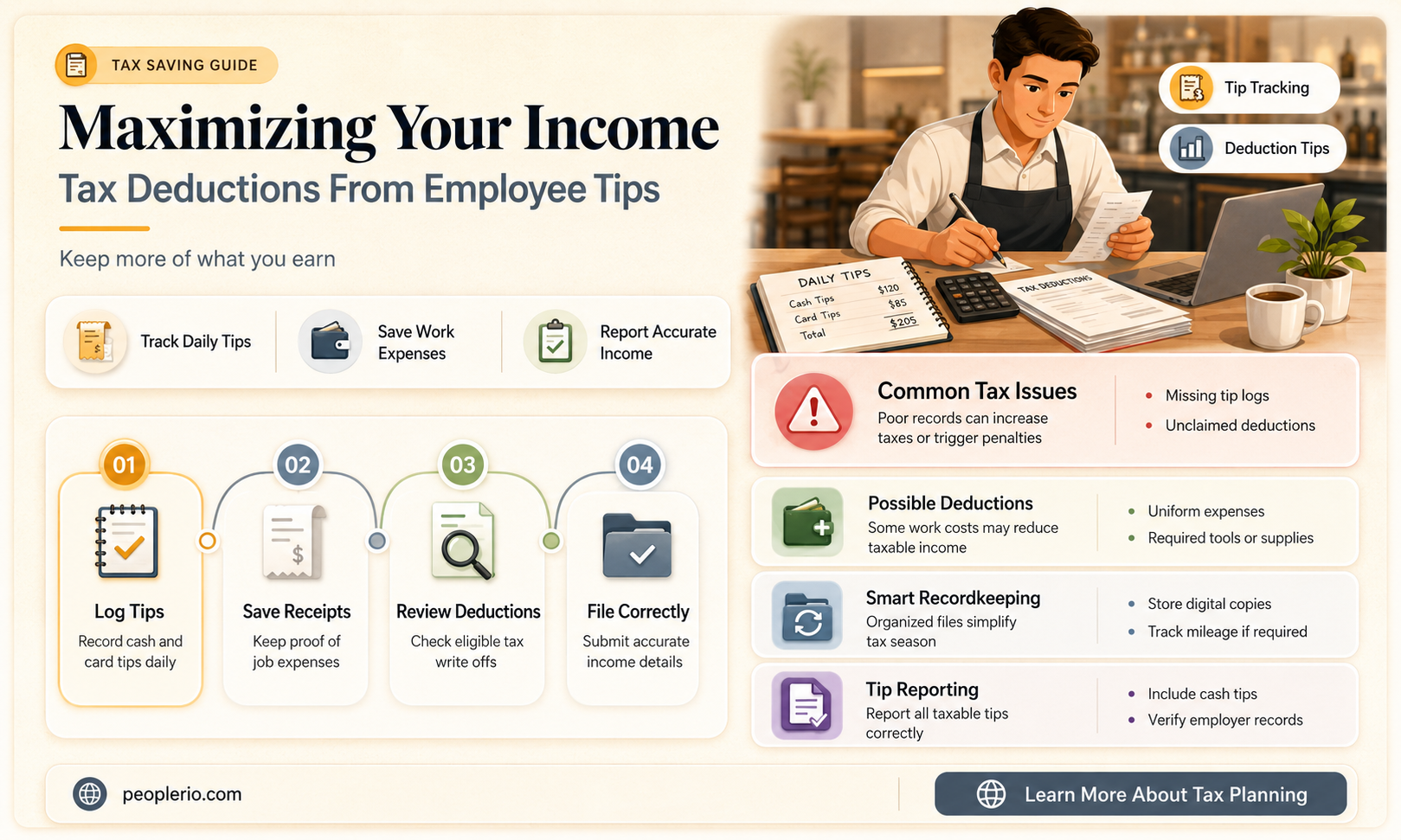 can i deduct my taxes from from employee tips