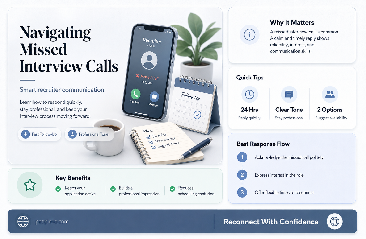 how to respond to recruiter when she missed interview call