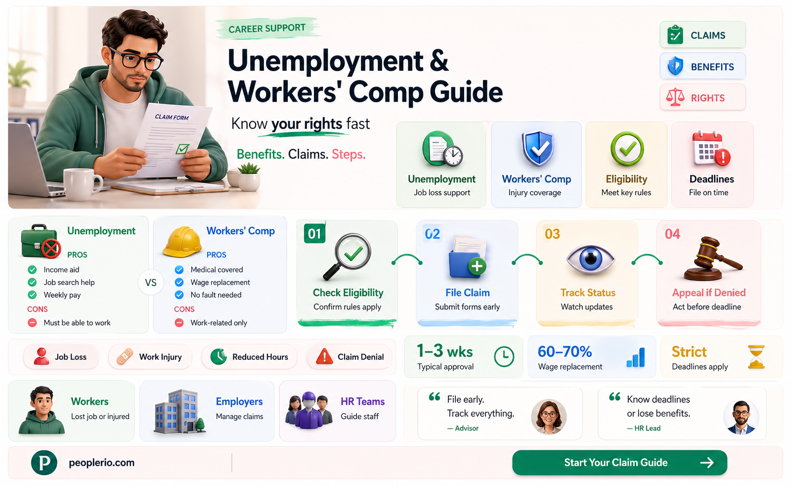 how are unemployment and workers compensation administered