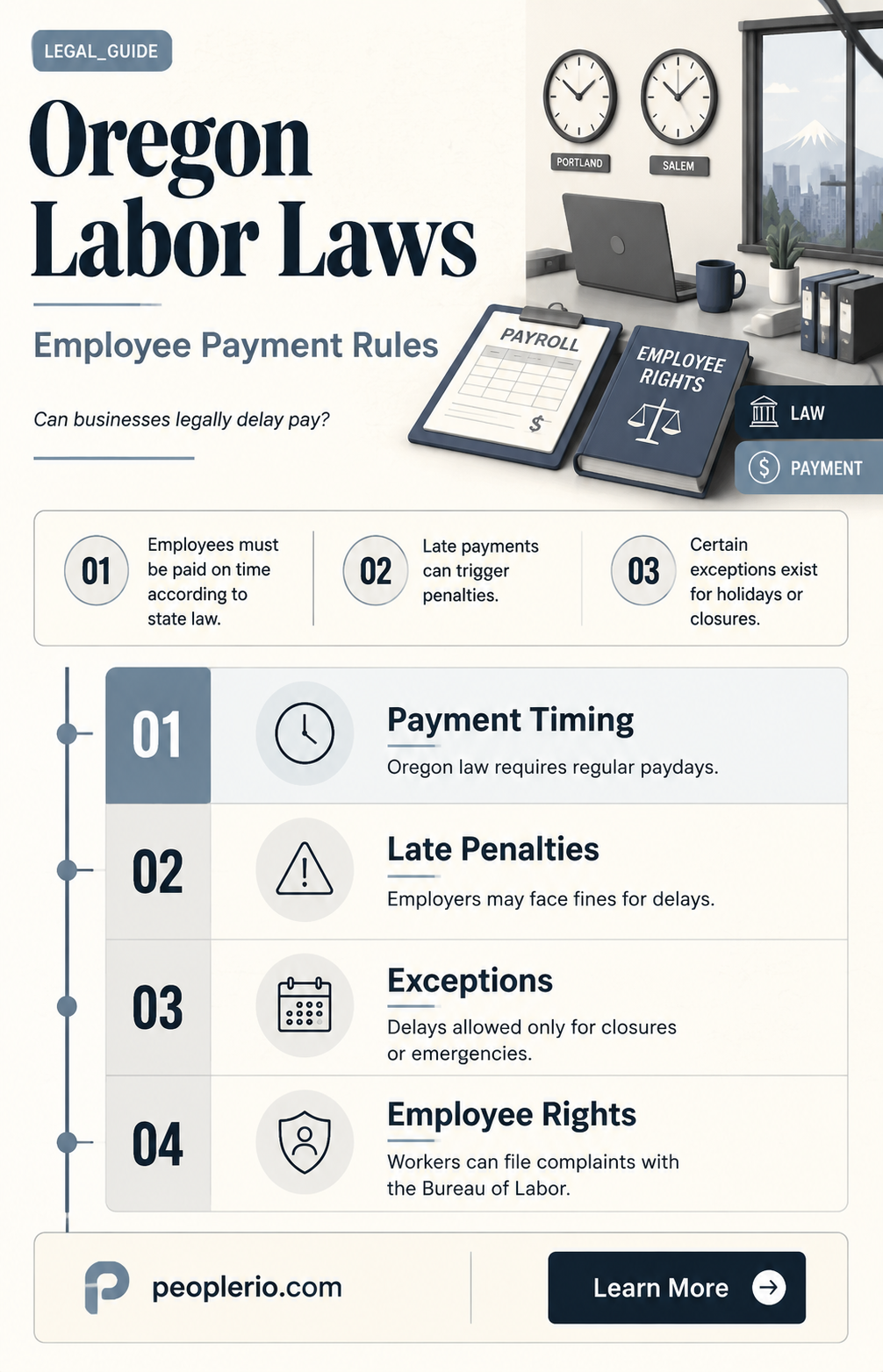 can business pay employee late oregon