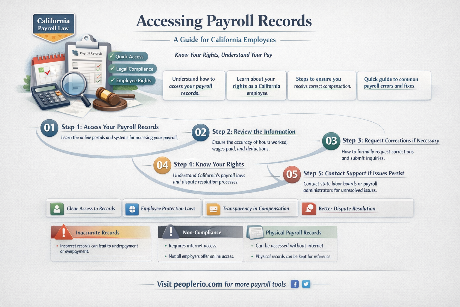 can a california employee get copy of payroll reocrds