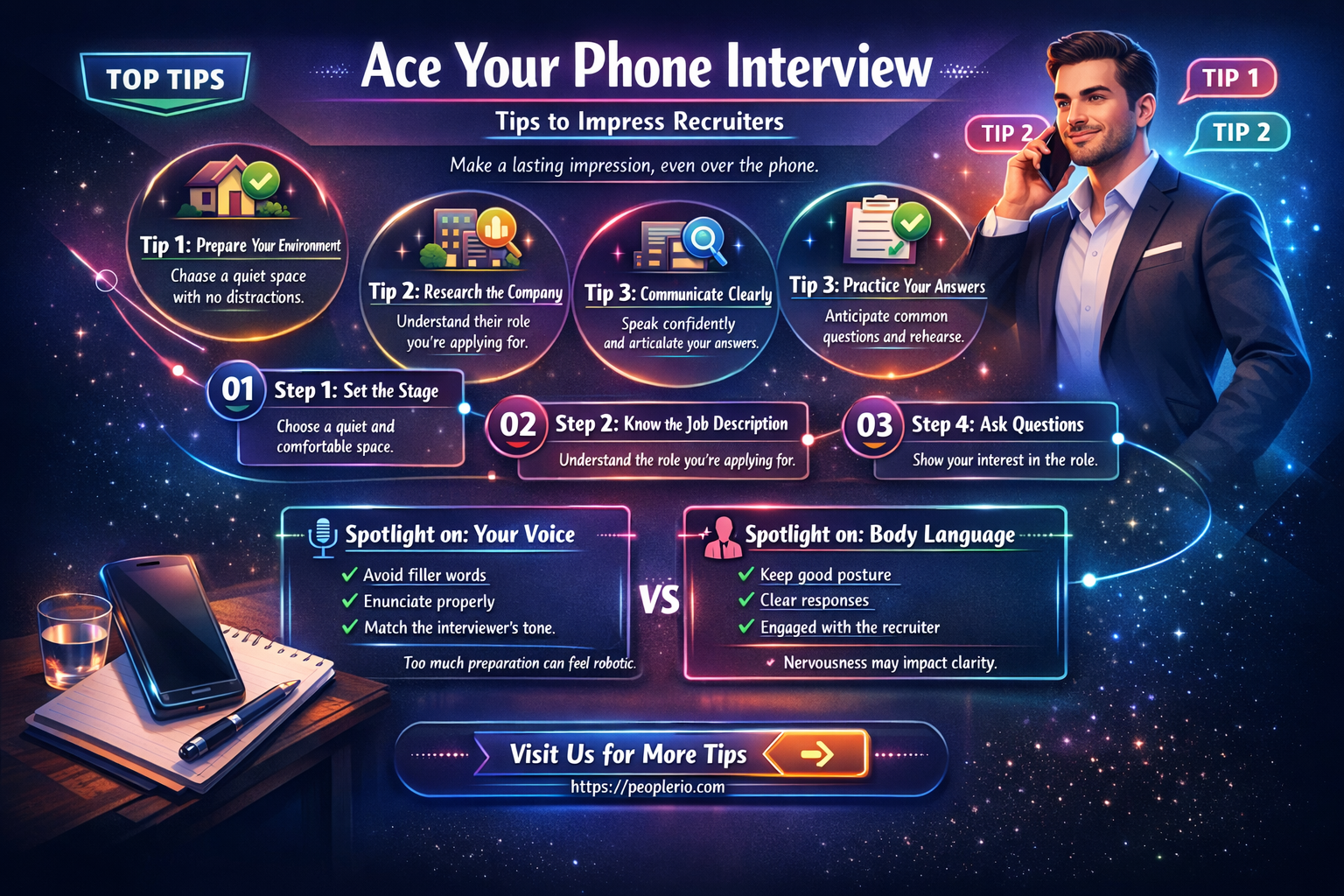 how to impress recruiter phone interview