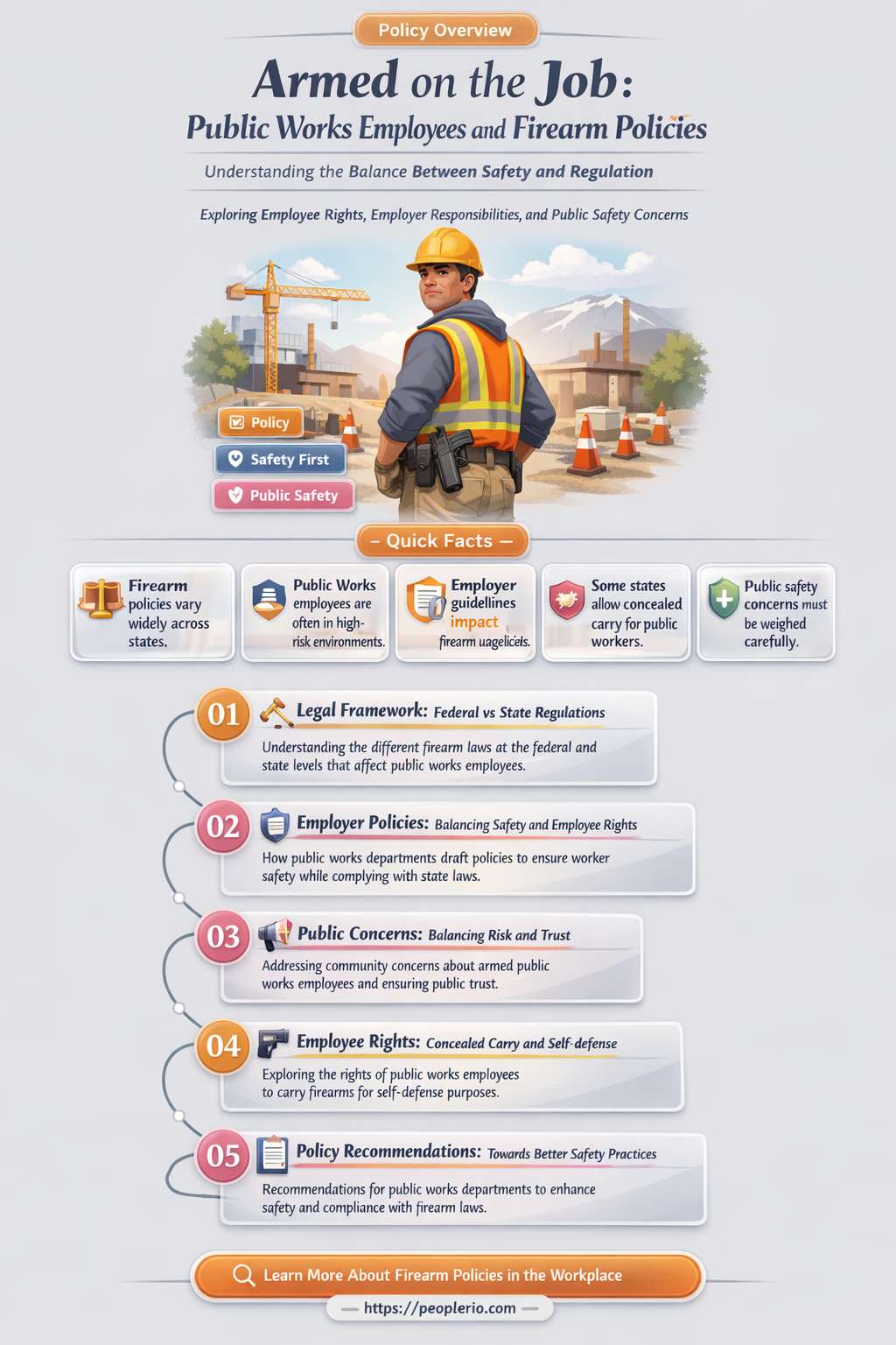 can a public works employee carry a firearm at work