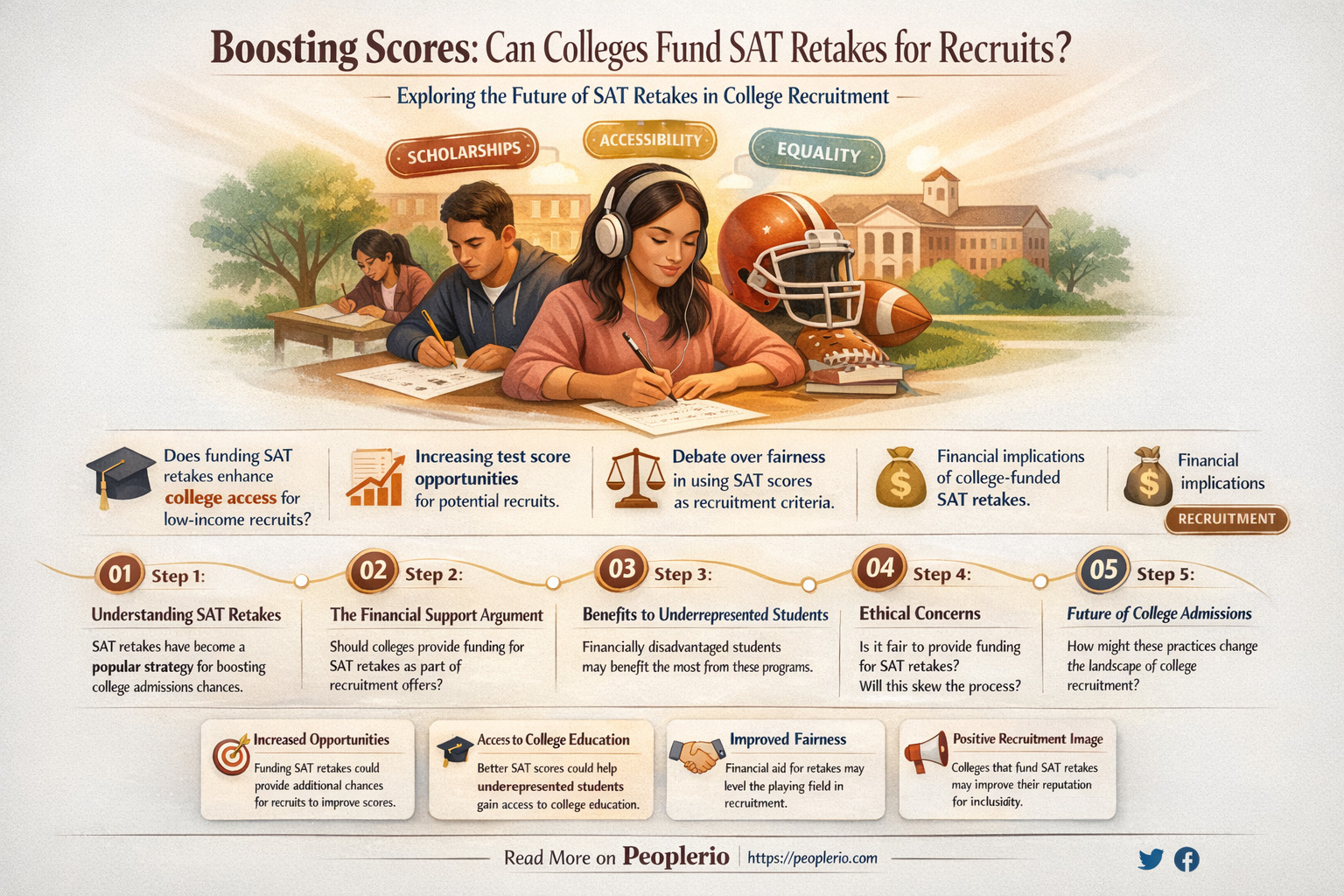 can a college pay for a recruit to retake sat