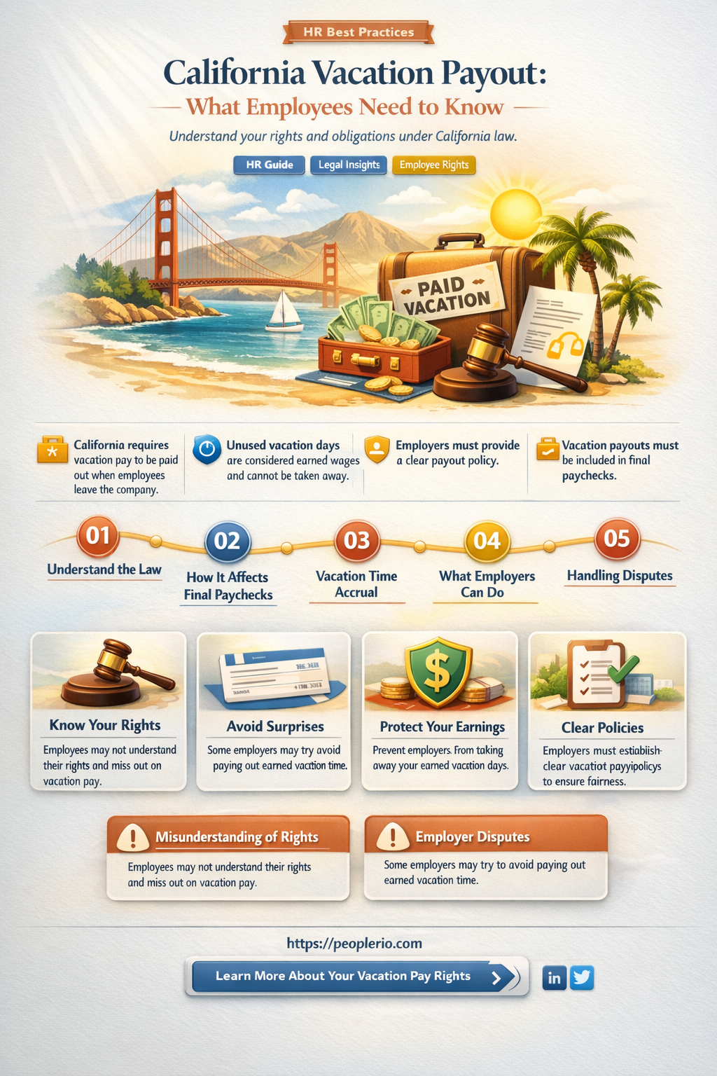 can an employee request pay out of vacation in california