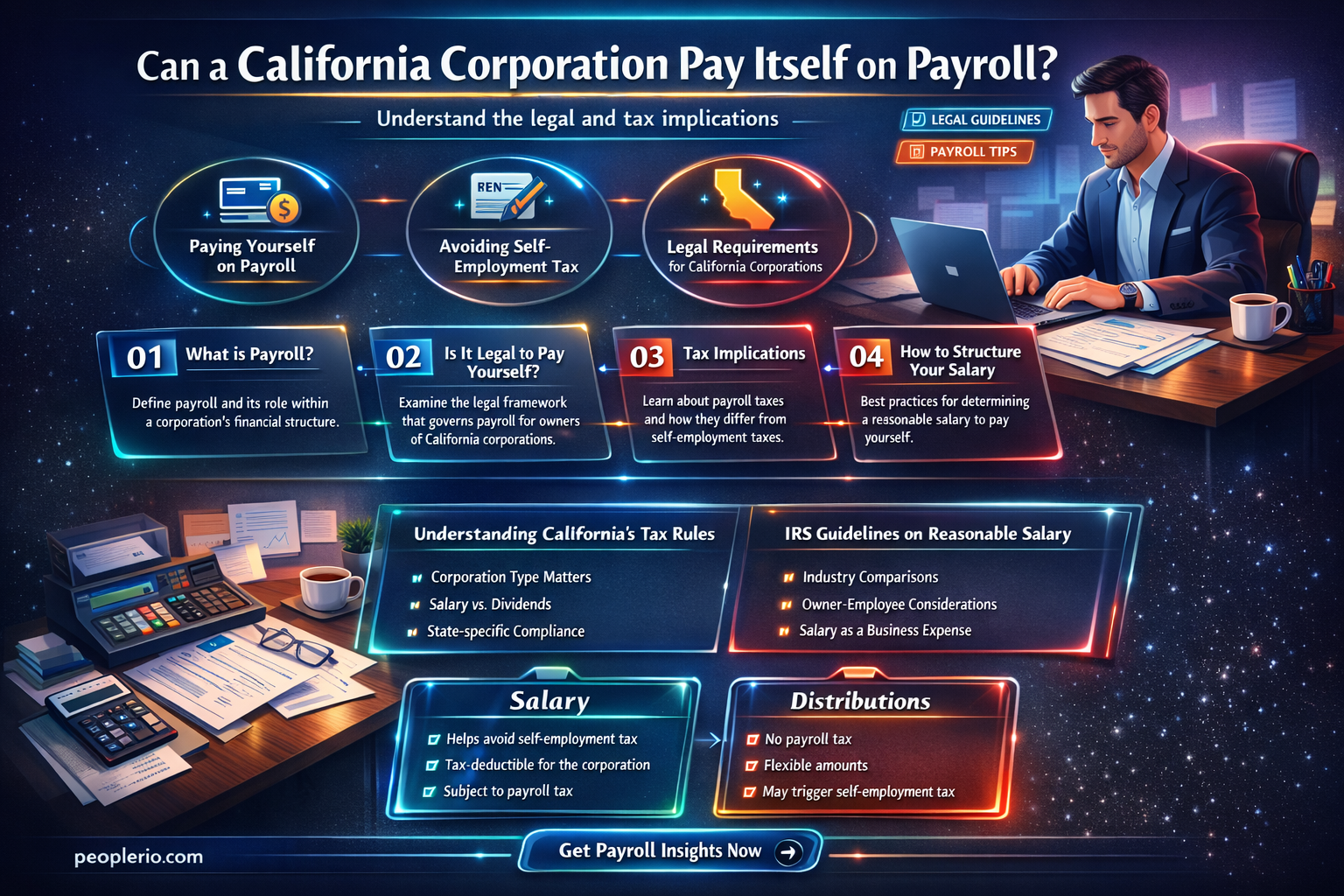 can a calif corp pay itself on payroll