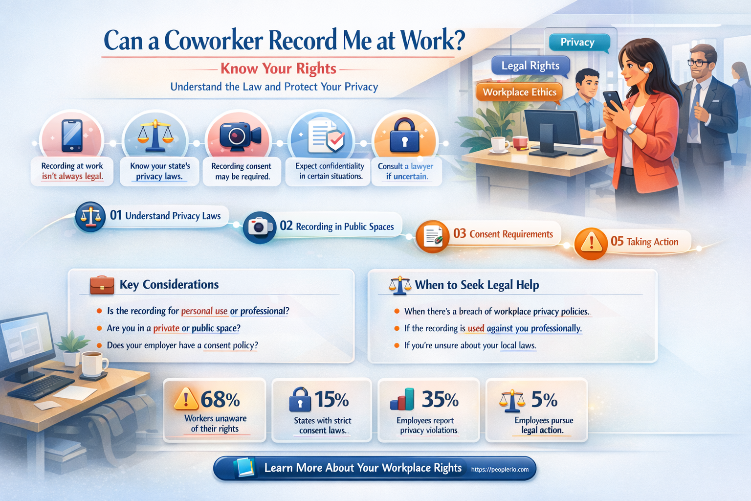 can a fellow employee record me at work