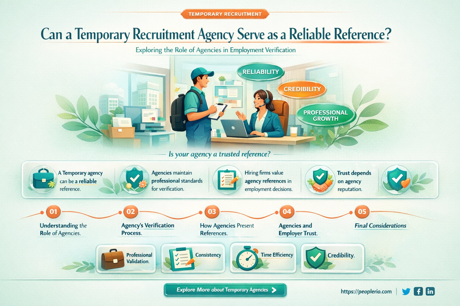 can temporary recruitment agency be a reference