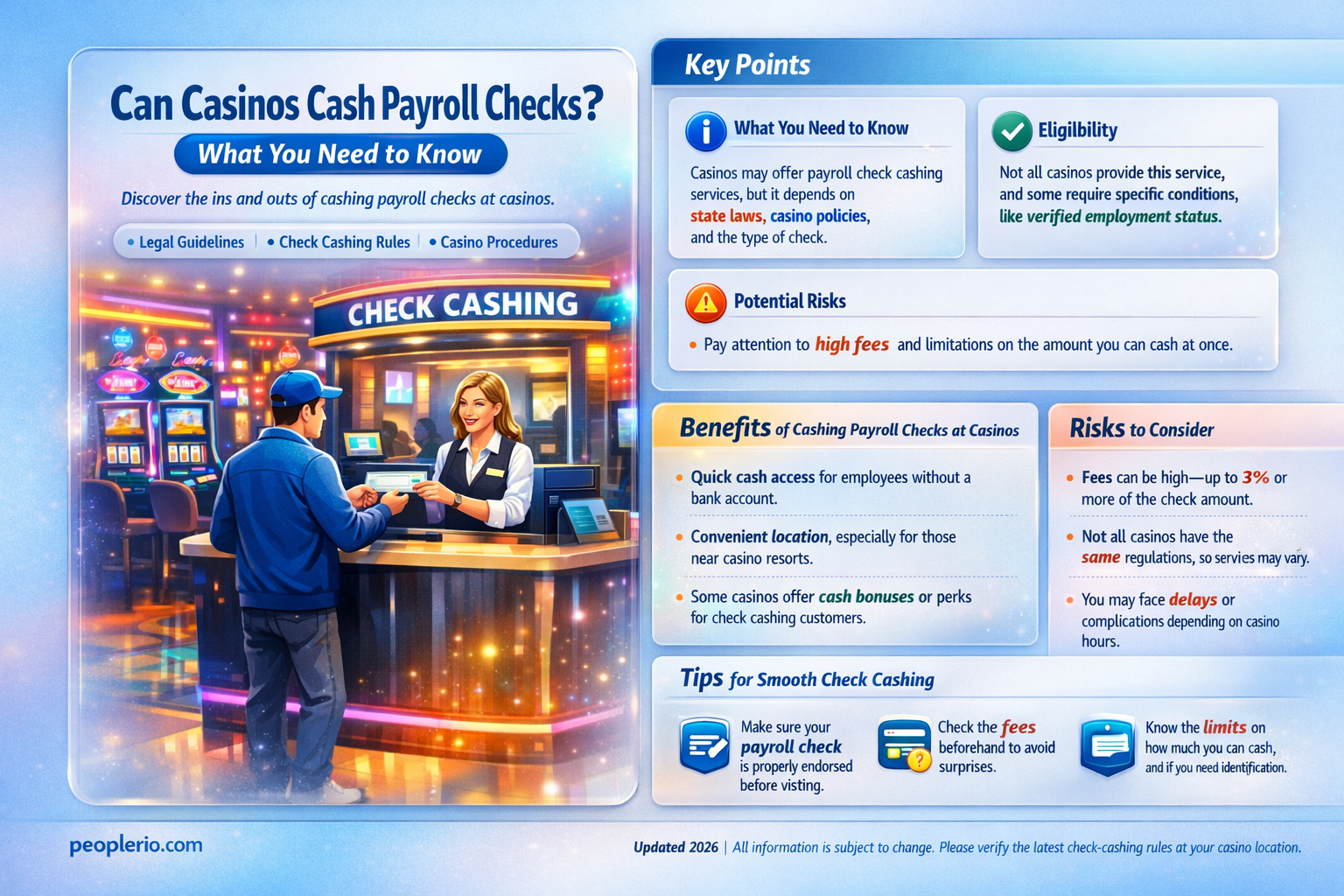 will a casino cash a payroll check