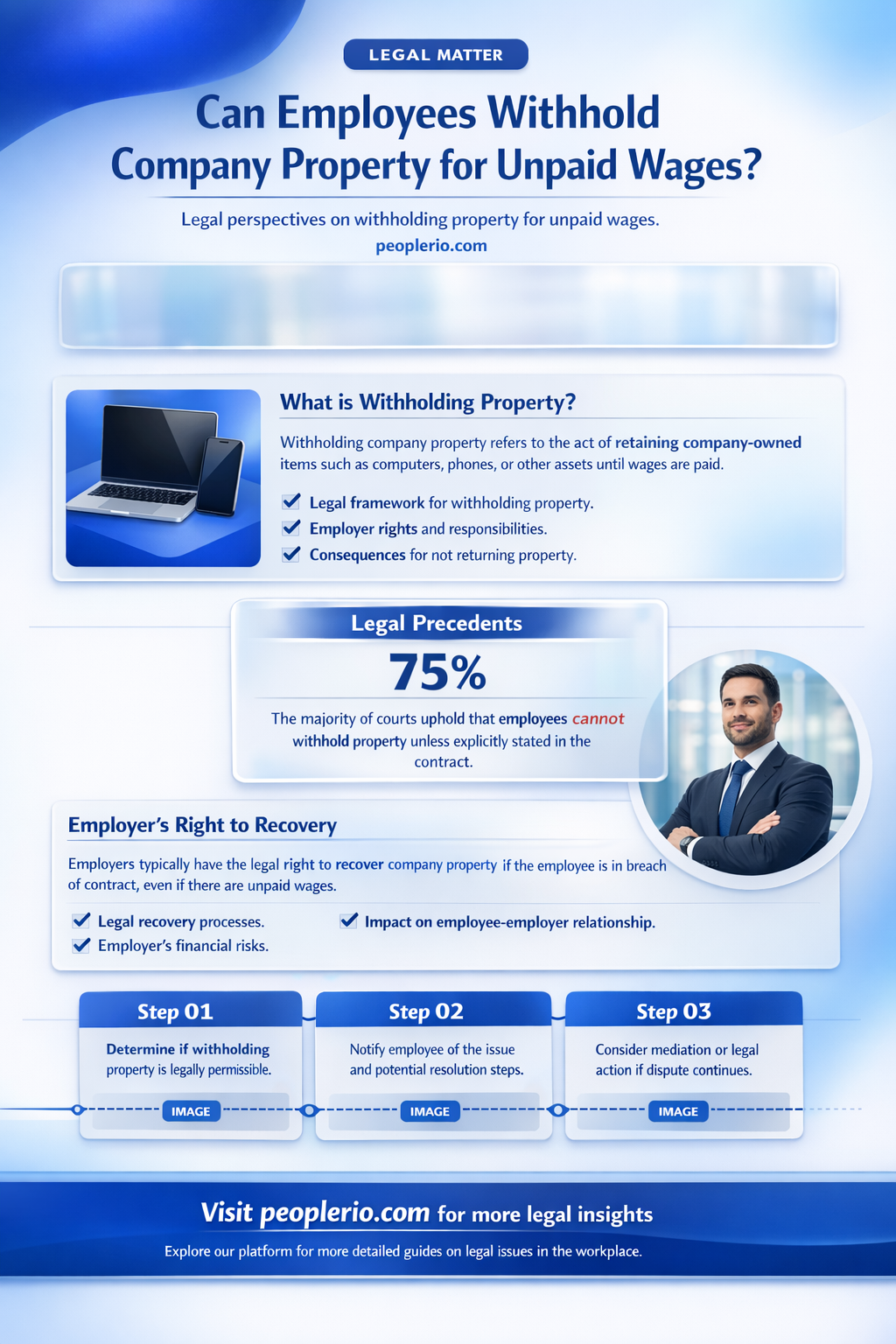 can an employee hold company property to get back pay