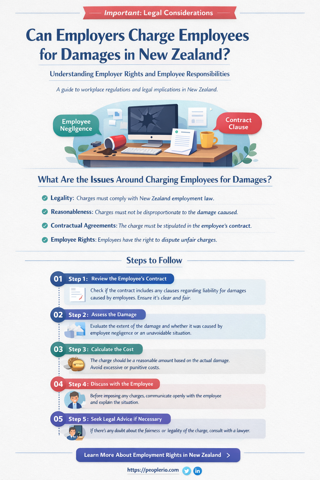 can an employer make an employee pay for damages nz