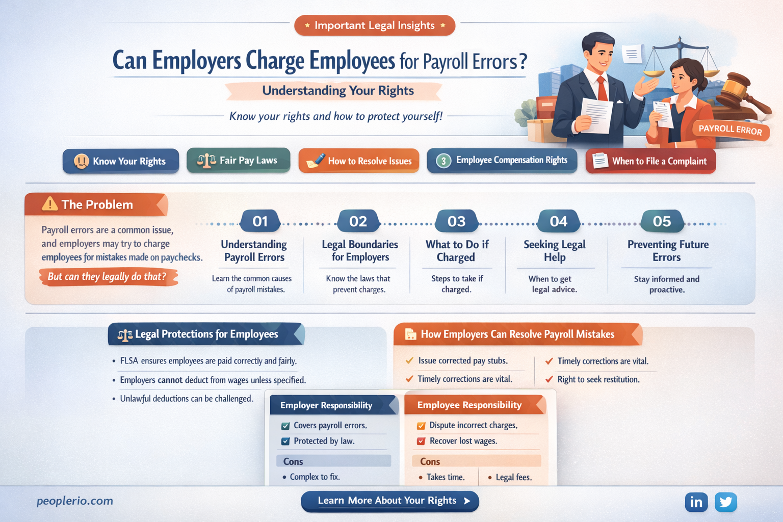 can an employer charge employees for a payroll error