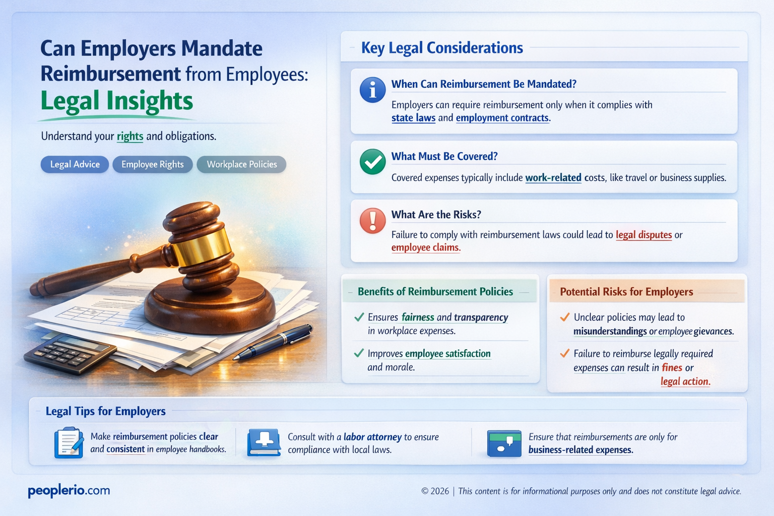 can a company require an employee to pay reimbursement