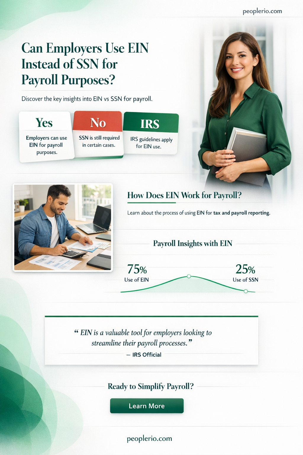 can employer use ein instead of ssn for payroll
