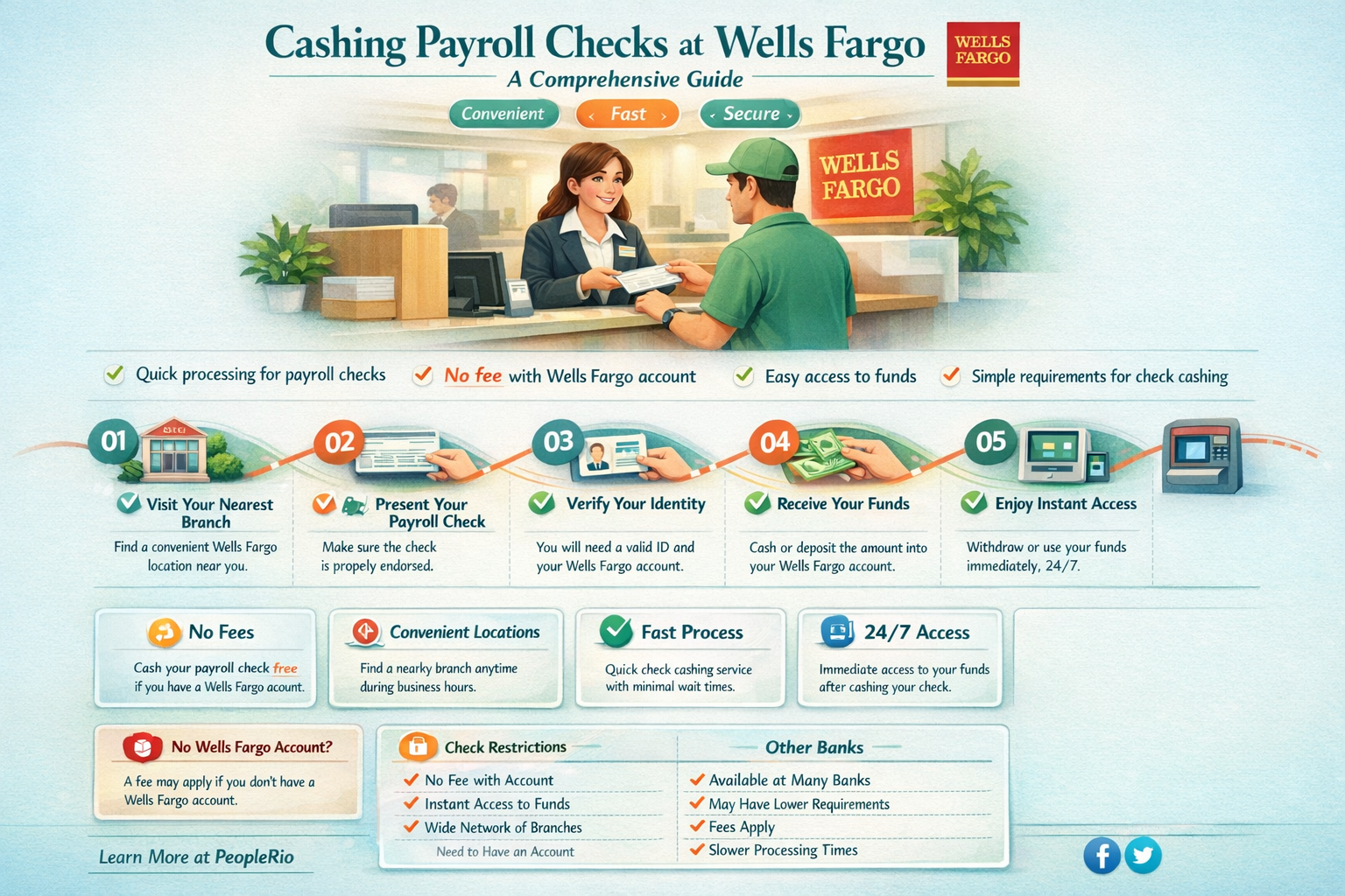 can i cash a payroll check at wells fargo