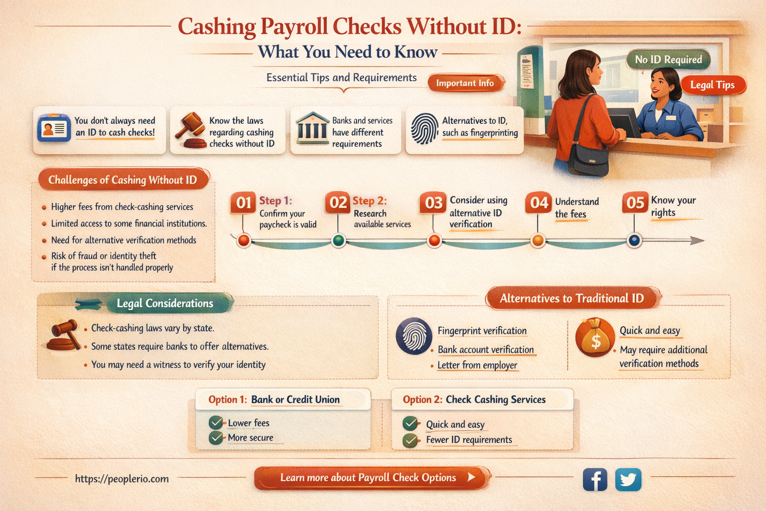 can i cash a payroll check without id